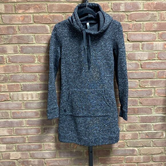 Fabletics Yukon KnitFit Sweatshirt Hooded Dress Tunic Size Medium - Picture 3 of 6